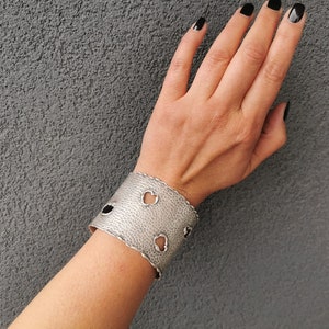 Wide cuff bracelet , antique silver plated hammered oversized open cuff, adjustable modern chunky bracelet B11