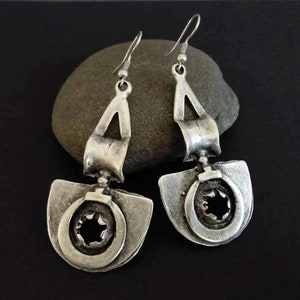 Tribal Earrings | Antique Silver Plated Boho Chic Earrings | Pendientes | Boho Gipsy Earrings | Ethnic African Earrings | Boho Chic Jewelry