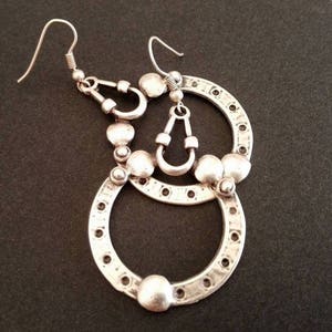 Boho statement earrings, antique silver plated hollow earrings, bohemian drop earrings for women