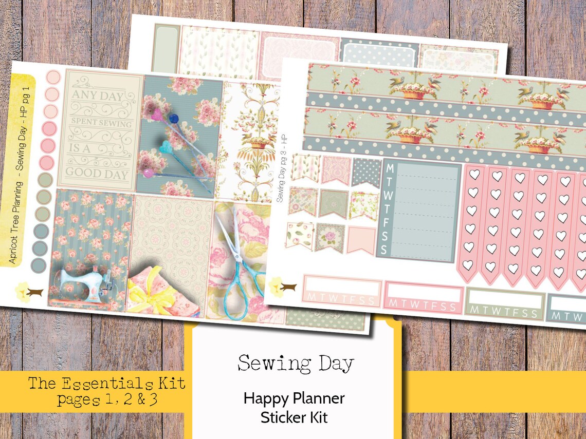 Sewing Day Sticker Kit Happy Planner Weekly Kit Sewing Etsy