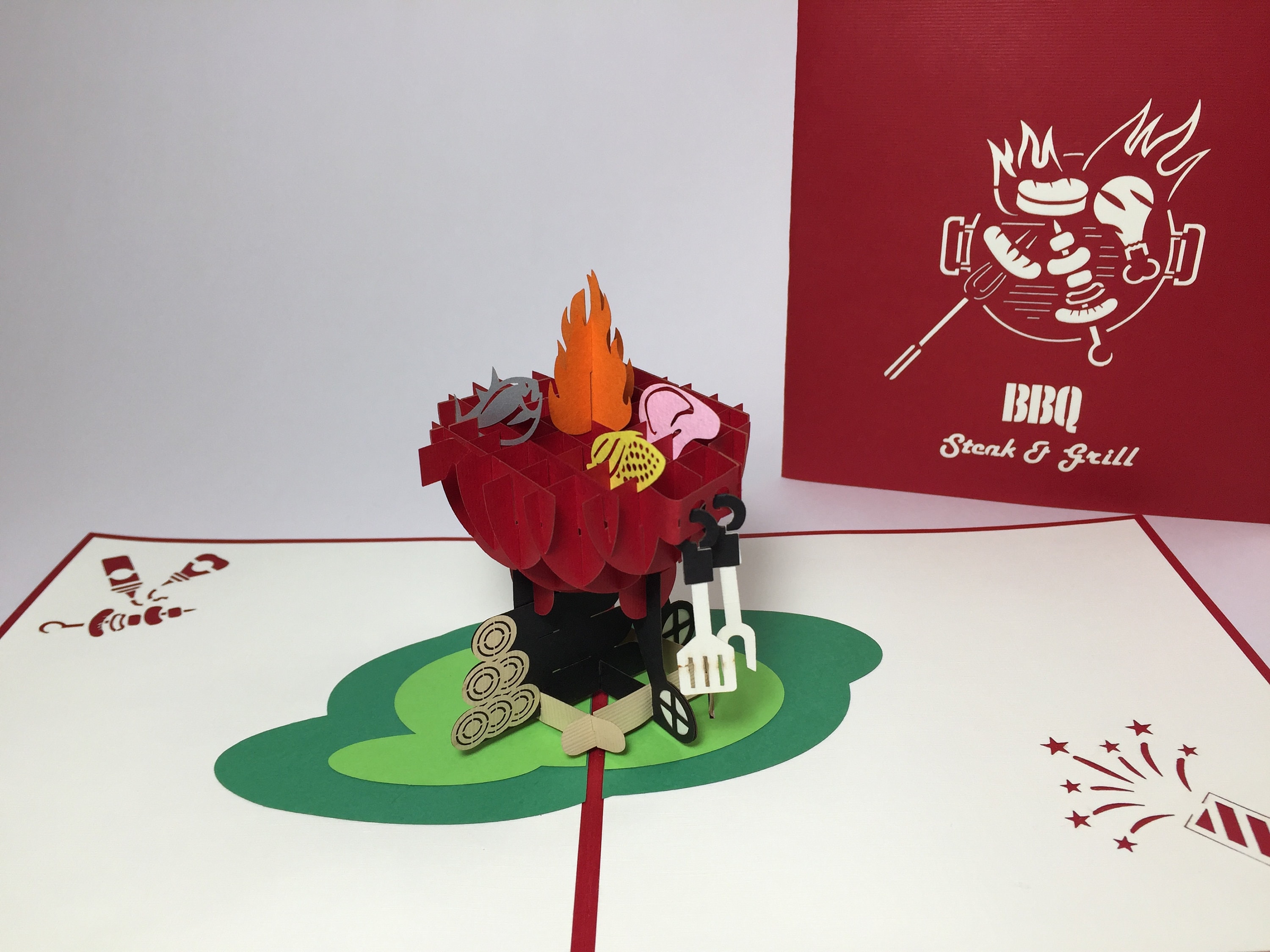 Barbeque Pop Up Card - BBQ Birthday - Mother’s Day - Father’s Day - BBQ Party - Get Well Card
