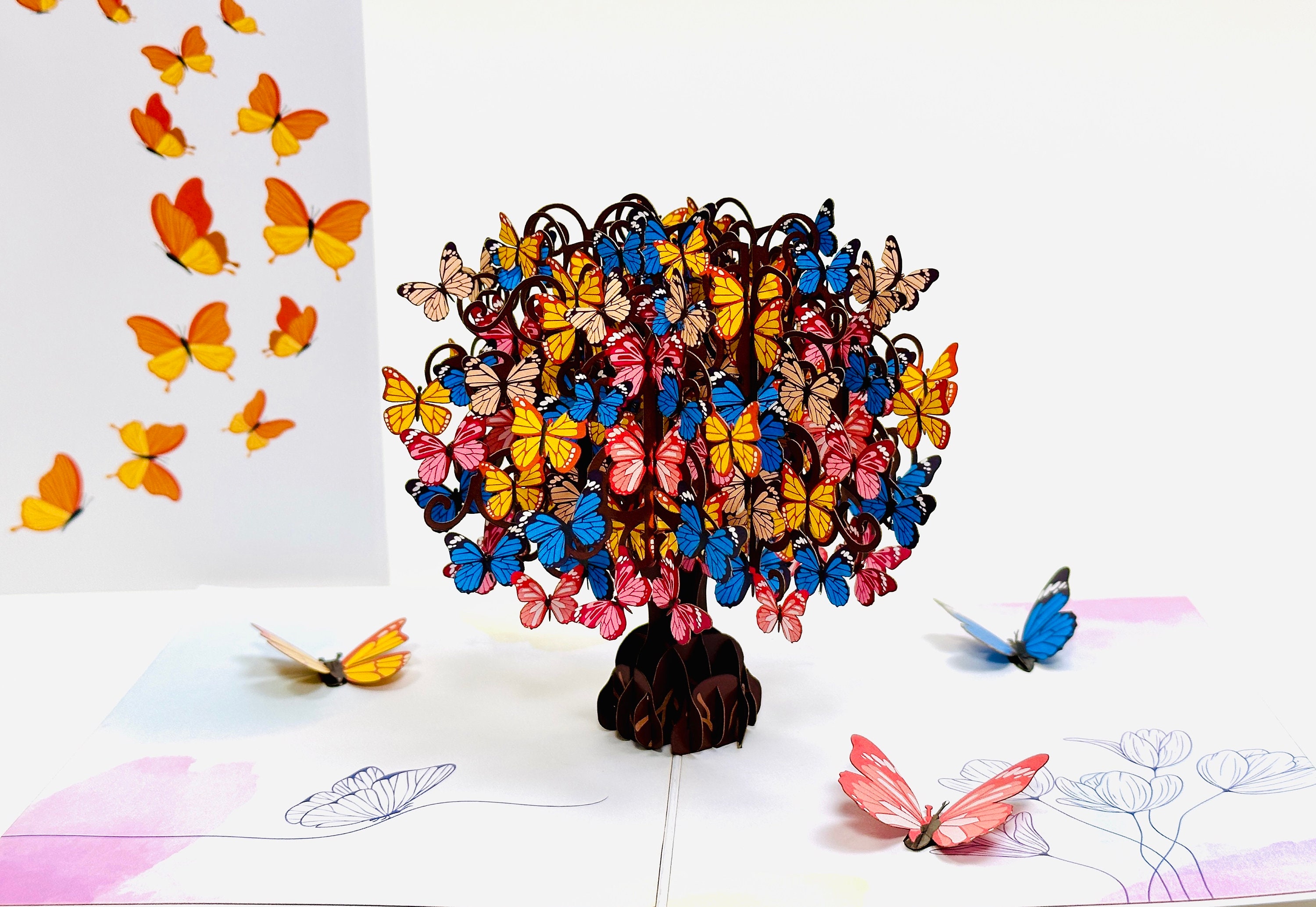 3D Butterfly Tree Pop-Up Card – Mother Day, Birthday, Wedding Gift