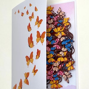 3D Butterfly Tree Pop Up Card Butterflies Pop Up Birthday Card Flower PopUp Card Wedding Gifts Butterfly Birthday Card Gifts for Mom Bild 4