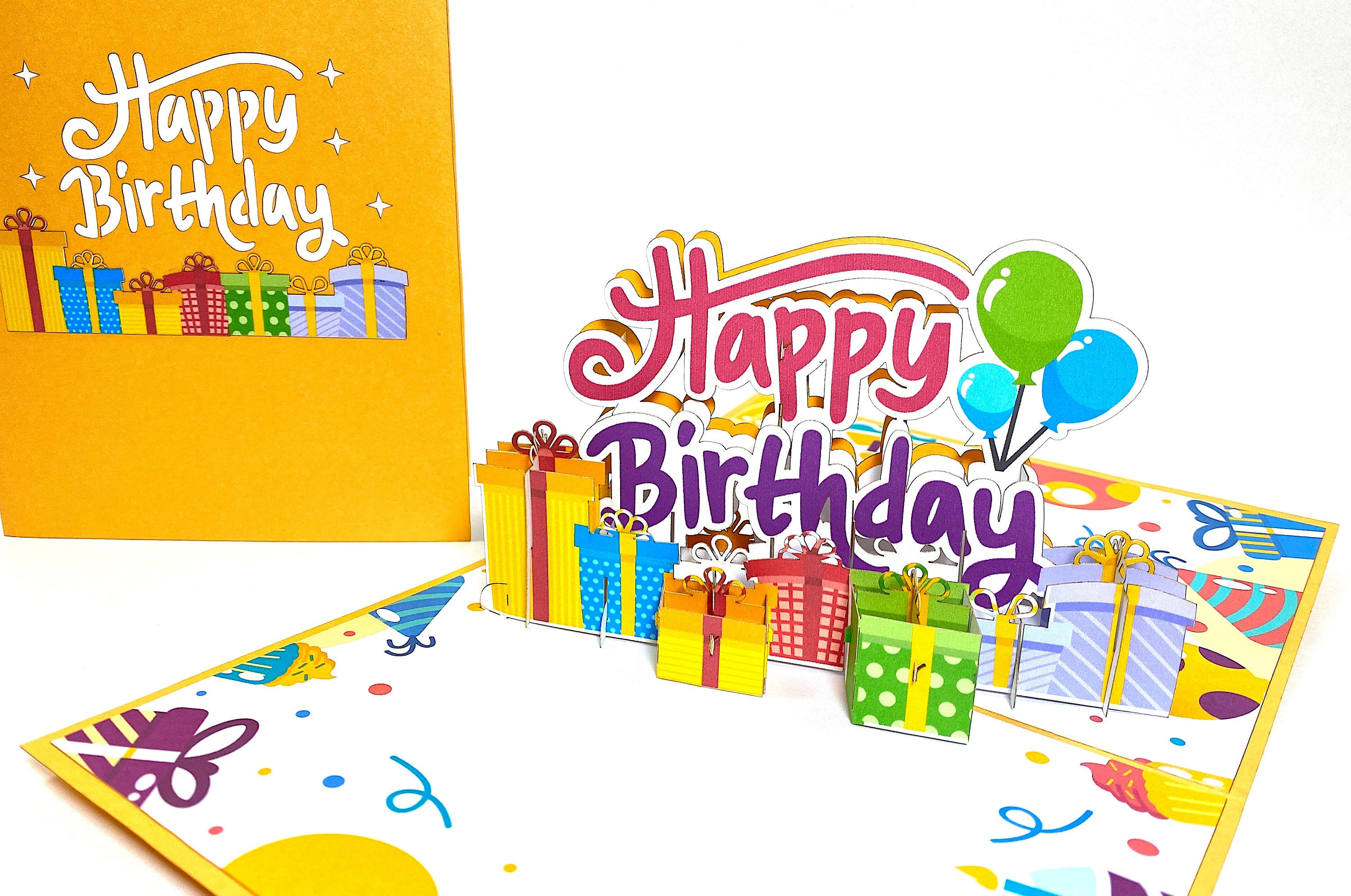3D Handmade Pop Up Birthday Card – Gift Boxes & Balloons