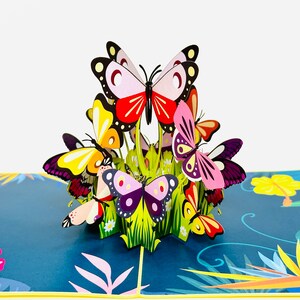 3D Butterflies Pop up Card - Yellow Butterfly Birthday Card - Flower ...