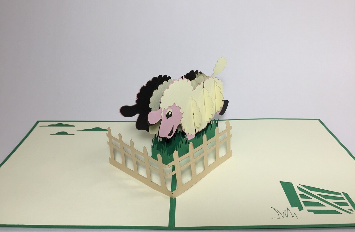 Sheep Birthday Card Pop up Sheep 3D Card 3D Funny | Etsy