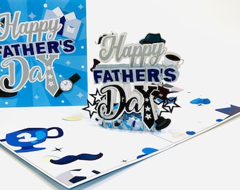 Happy Father's Day - Pop Up Father's Day Card - Unique Father's Day Gift - Father's Day Pop Up Card - Congratulations Card - Gift for Dad