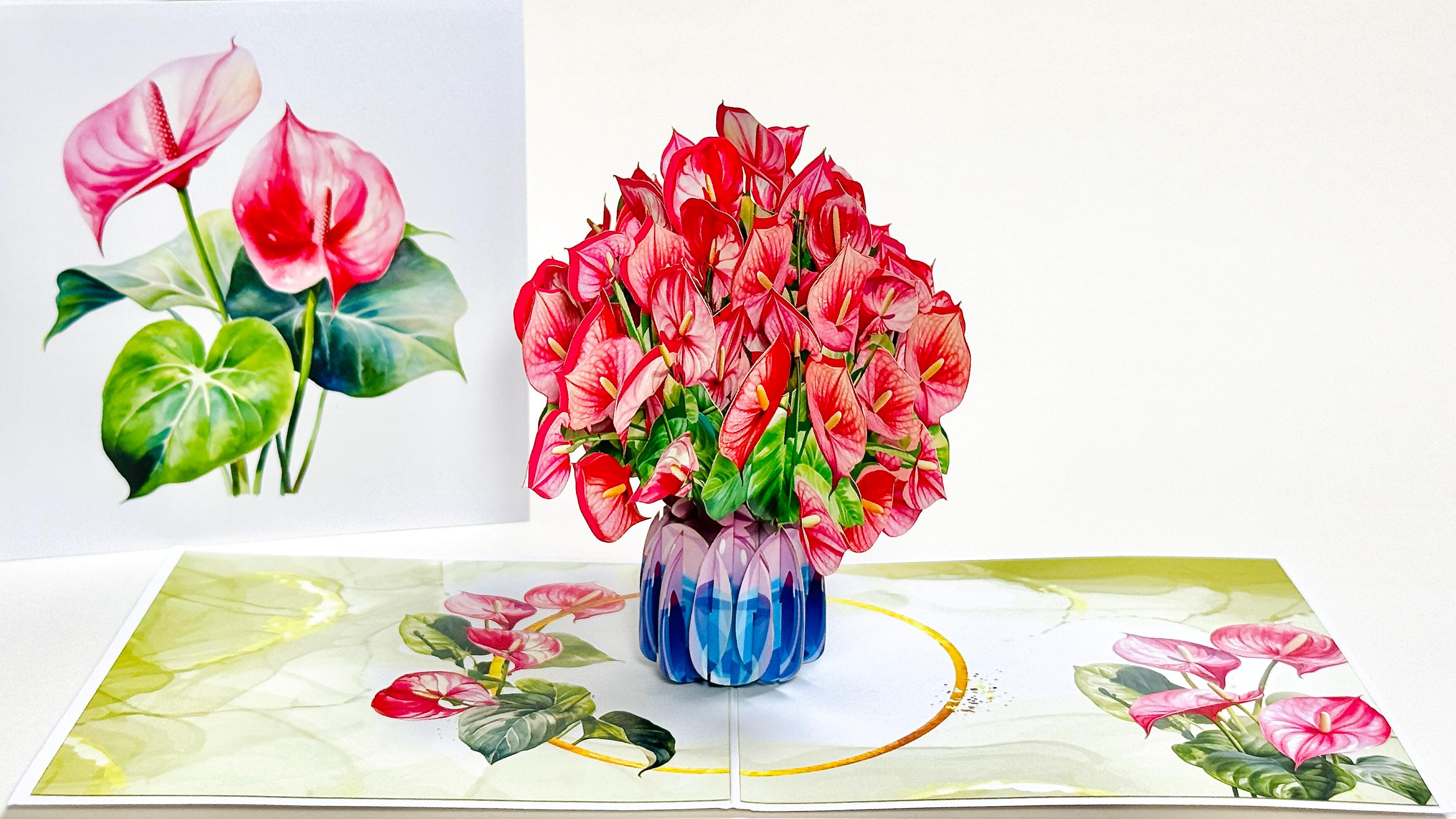 Anthurium Pop Up Card – Flamingo Flower, Mother’s Love