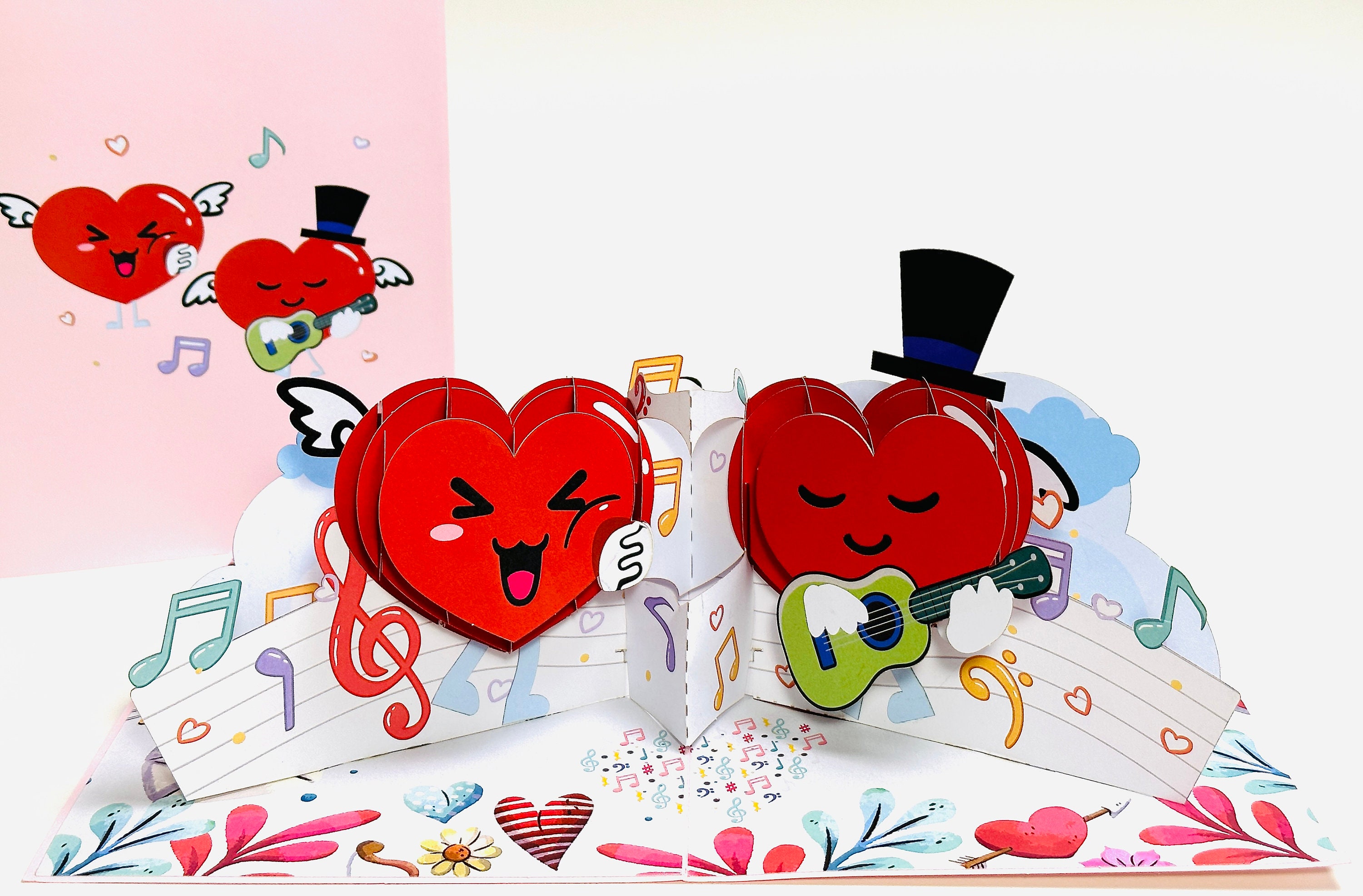 3D Heart Couple - Heart Lovers Card - Valentine’s Day Card - Love Heart Card - 3D Anniversary Card/Wedding/Engagement Card/Proposal Card