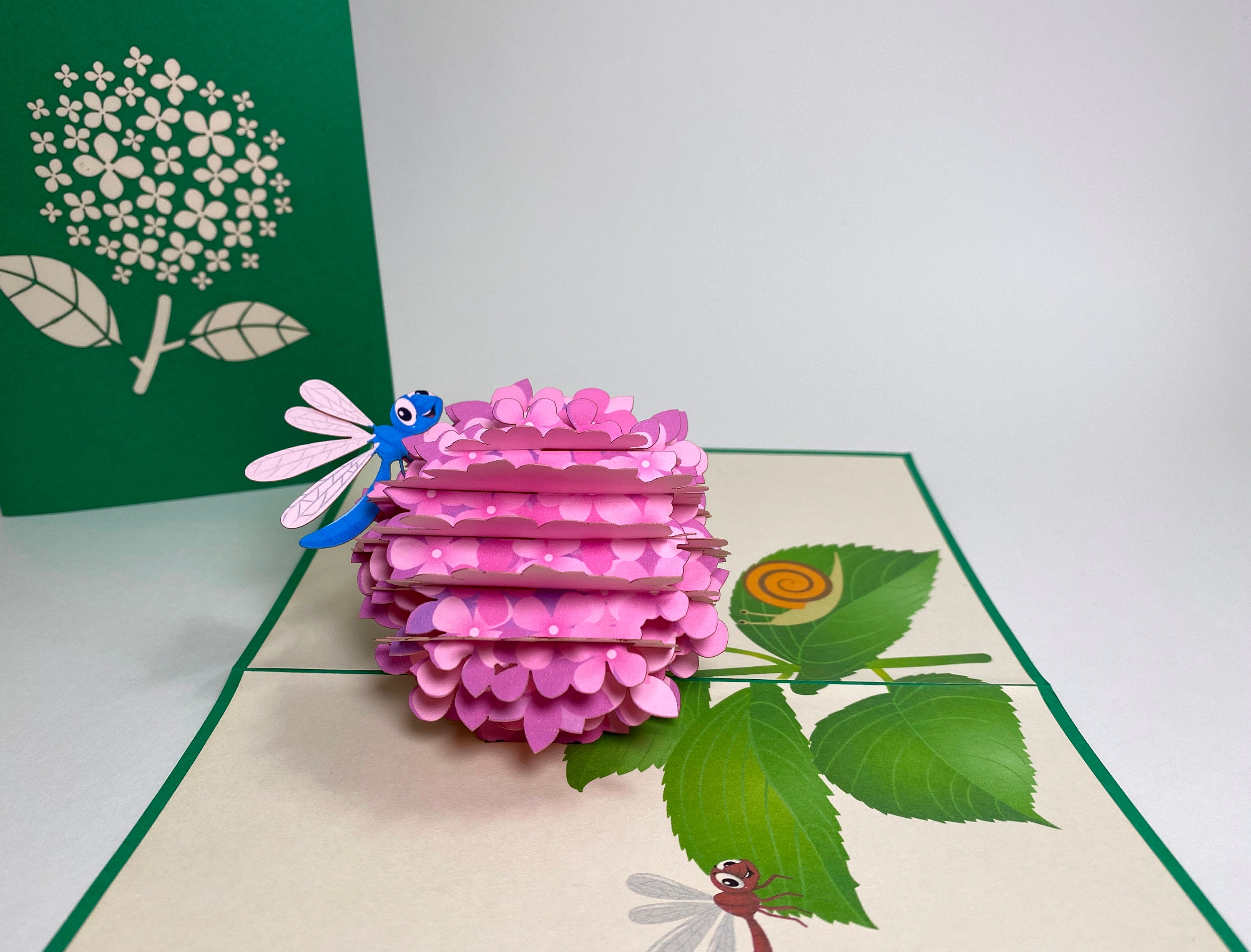 Hydrangea Bloom 3D Pop Up Birthday Card - Florist Mother’s Day Card - Get Well Card - Floral Good Luck Card - Encouragement Card