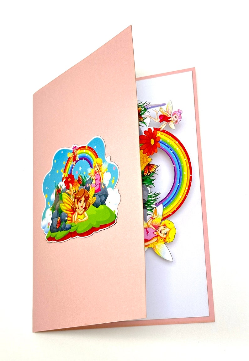 Fairy Pop UP Card - Cute Fairies in Garden Birthday Card - Funny Kid's ...