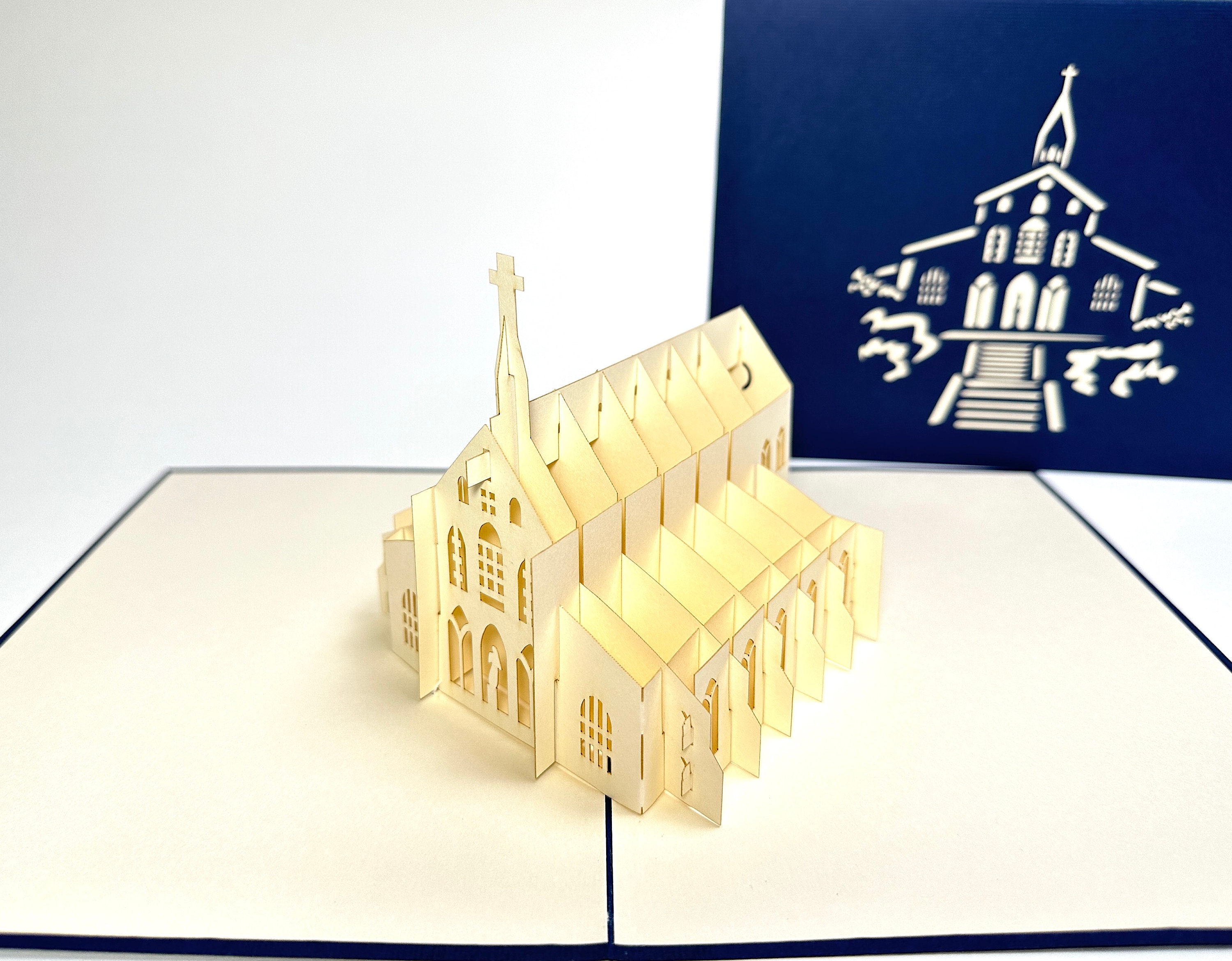3D Church Pop Up Card – Religious Occasion Greeting Card