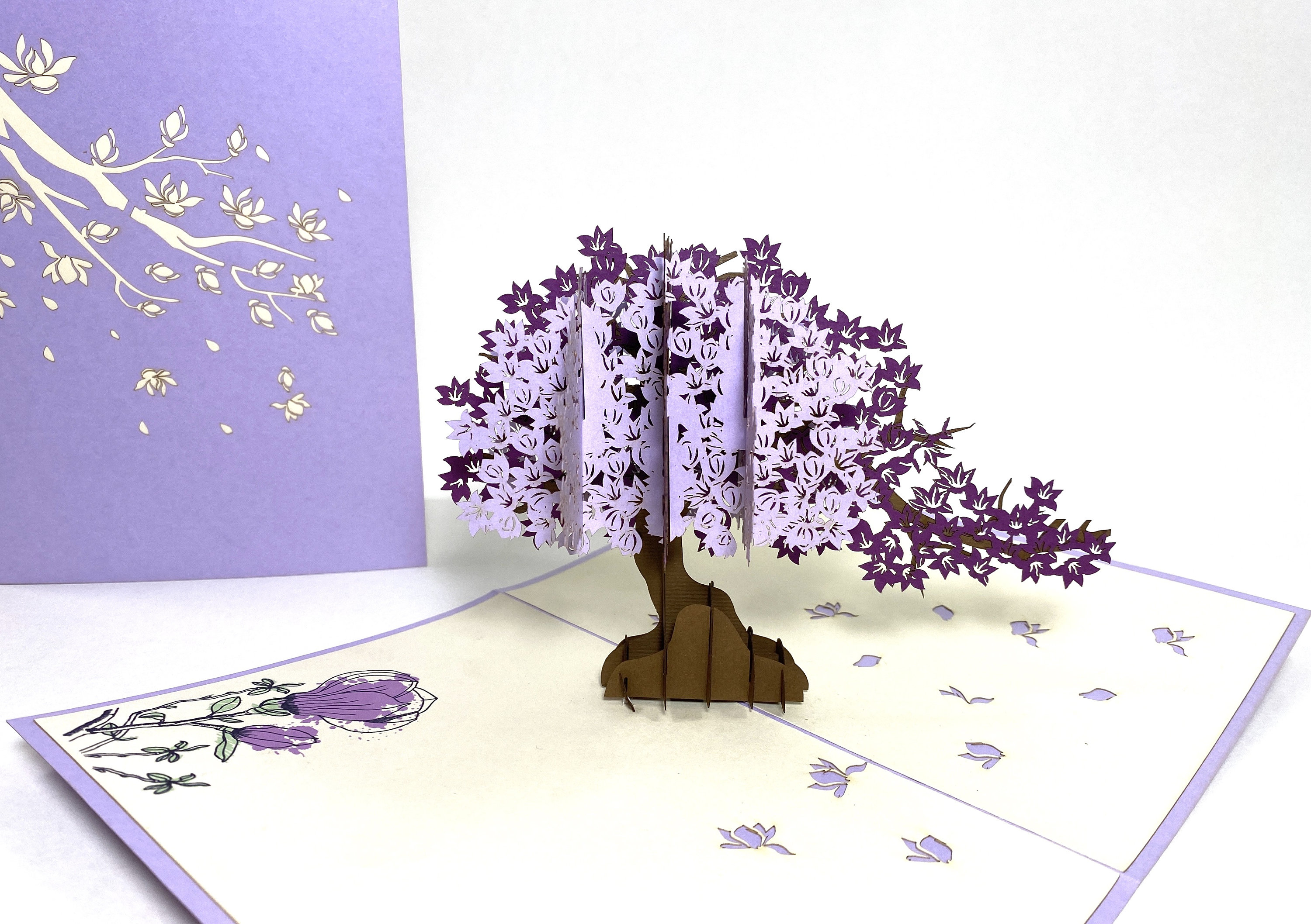 3D Magnolia Tree Pop-Up Card – Mother’s Day, Valentine’s Day