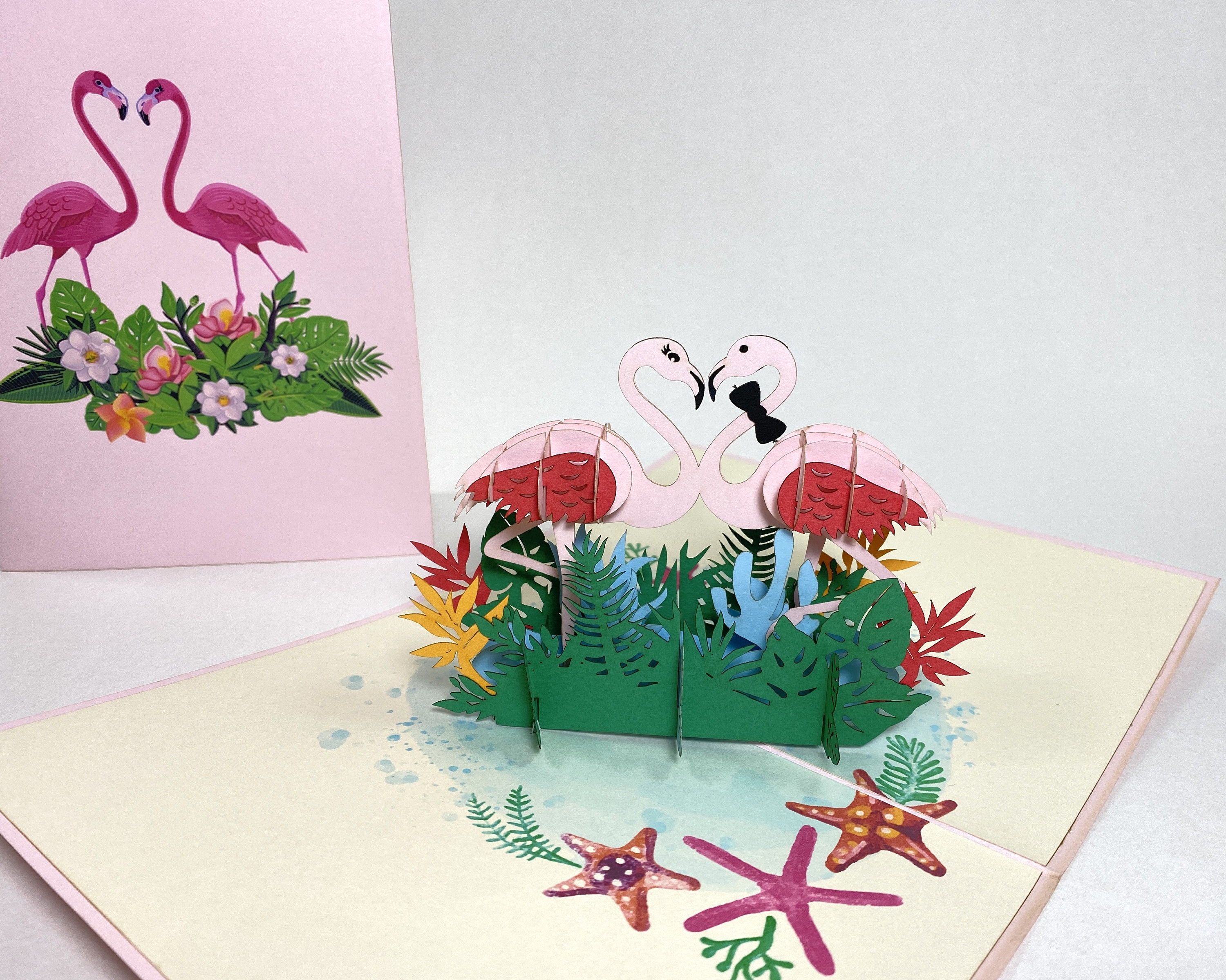 Flamingo Couple Pop Up Love Card - Pop Up Flamingo Valentine’s Day Card- Pop Up Anniversary Card - Wedding Card - Proposal - Engagement Card