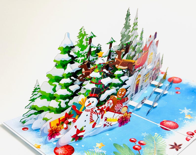 Santa's Sleigh Pop up Christmas Card – Festive Scene - Etsy