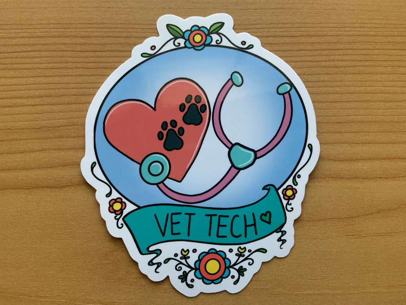 Download Veterinary Technician Decal Paw Print Stethoscope Laptop ...