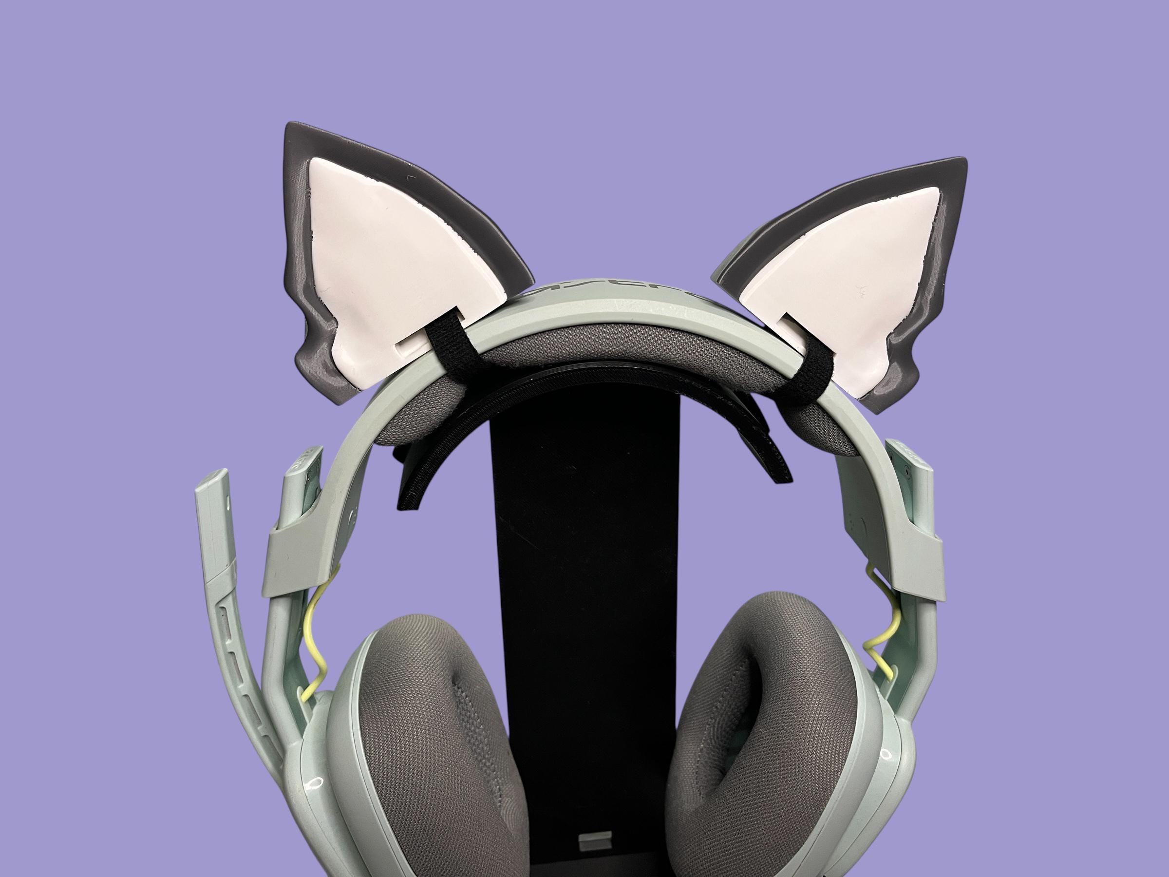 Wolf Ears Headset Decor, Gray Wolf Headphone Attachment, 3D Printed ...