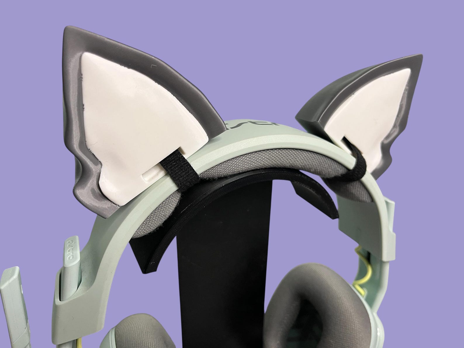 Wolf Ears Headset Decor, Gray Wolf Headphone Attachment, 3D Printed ...