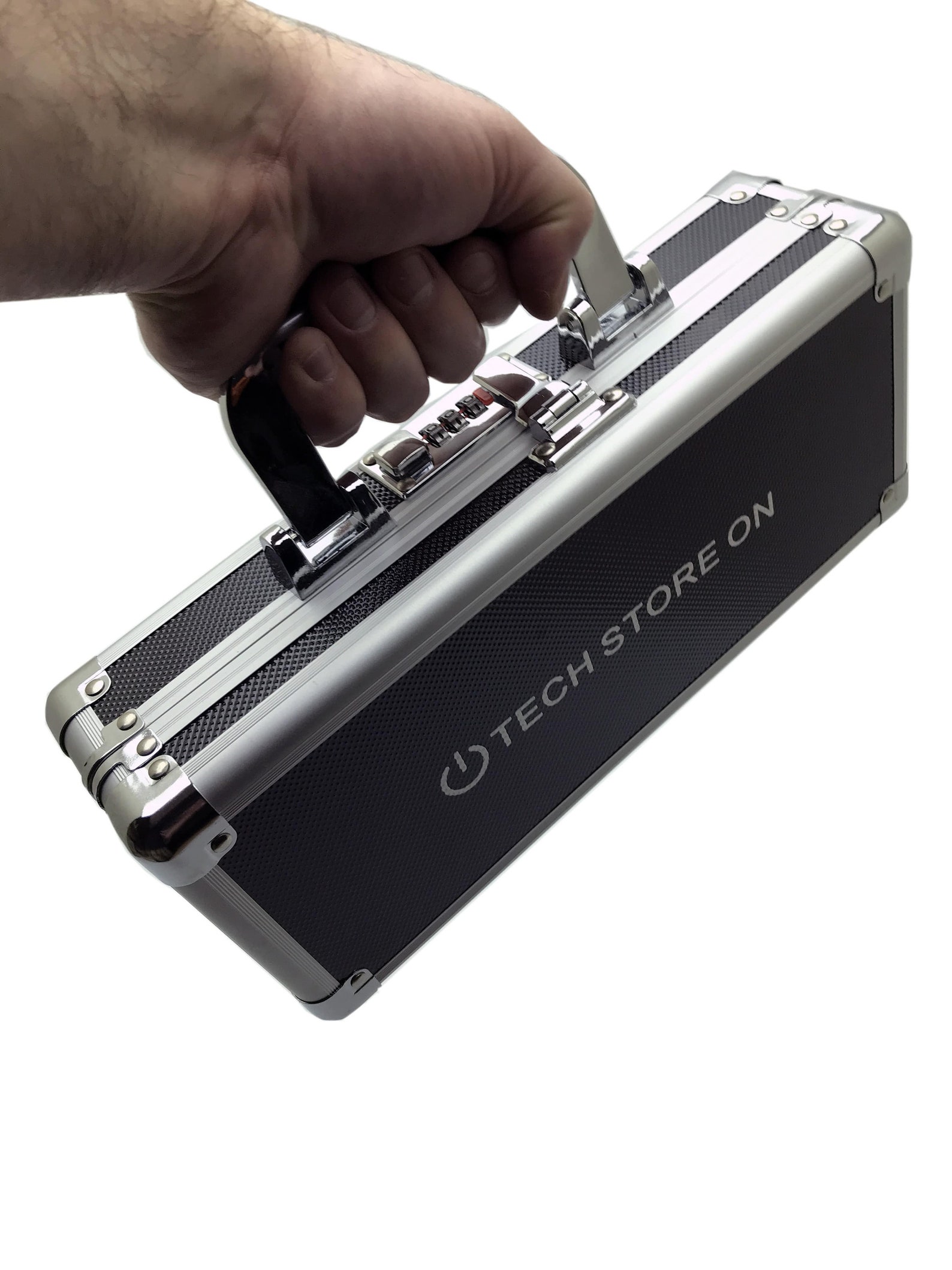 Aluminum USB Drive Organizer Case With Handle, 24 USB + 2 HDD Slot ...