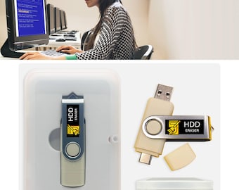 Hard Drive Eraser Bootable USB Disk Wipe Tool for PC, Secure HDD and ssd Data Erase