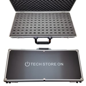 Organizador de unidade de memória flash USB portátil, estojo de transporte + trava de combinação, espuma à prova de choque para viagens de negócios, alumínio, 130 slots USB