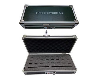 Aluminum USB Drive Organizer Case, 24 USB + 2 HDD Slot Flash Drive Storage Box with Combination Lock