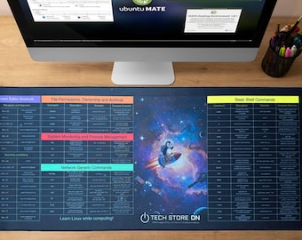Linux Command XXL Mouse Pad – Programmer's Cheat Sheet Desk Mat