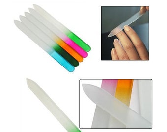 GLASS Nail File from the case Bulk Nail File Boat Straight Nail Art Manicure Sanding Buffer Professional Tool For Nails