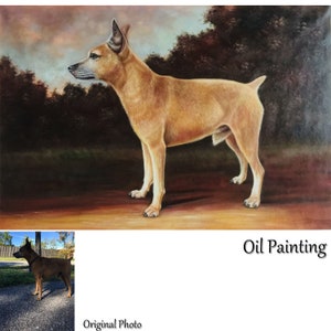 Custom Pet Portrait Painting: Hand-Painted Oil on Linen