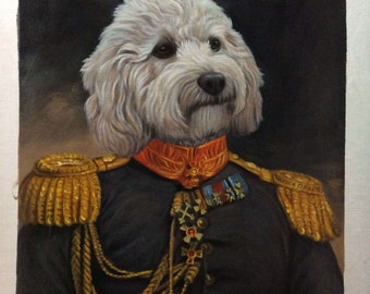 Retrato de mascota real personalizado: pintura al óleo de estilo renacentista pintada a mano
