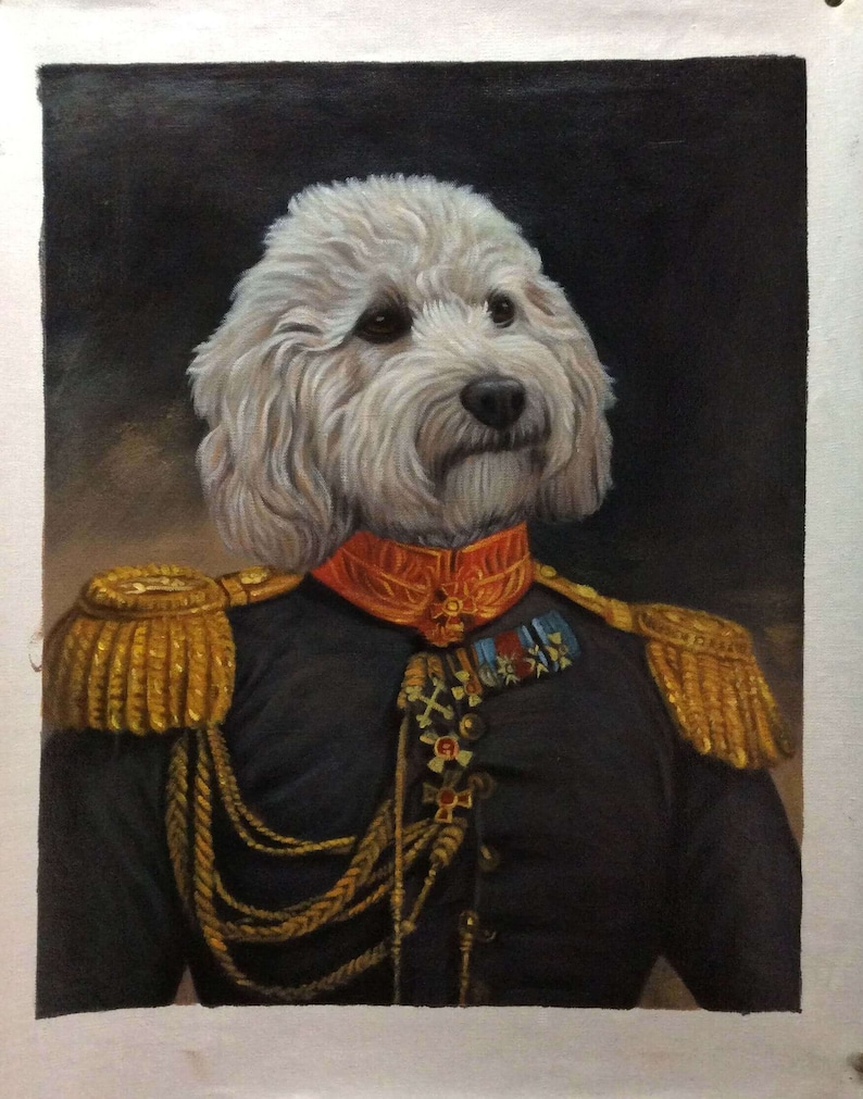 Dog portrait customCustom pet paintingRenaissance dog image 0