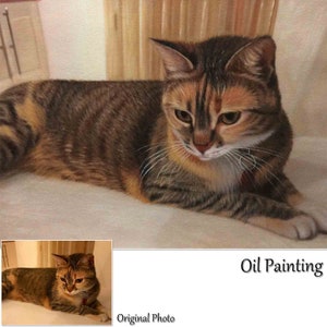 Custom Pet Oil Painting Portrait: Hand Painted Realistic Animal Art