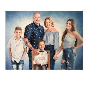 Custom Family Oil Portrait: Hand-Painted Photo to Painting