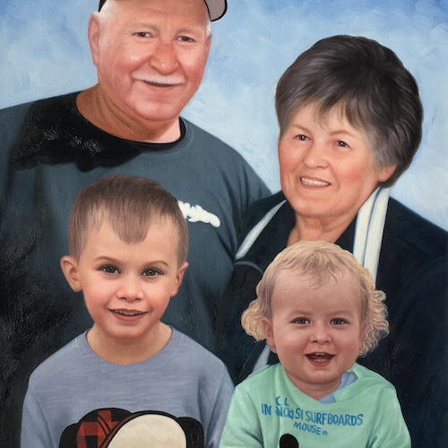 Family portrait drawing，Custom pictures to painting，Painting pictures，Handmade People Portrait，Character portrait，Custom portrait from shops photo