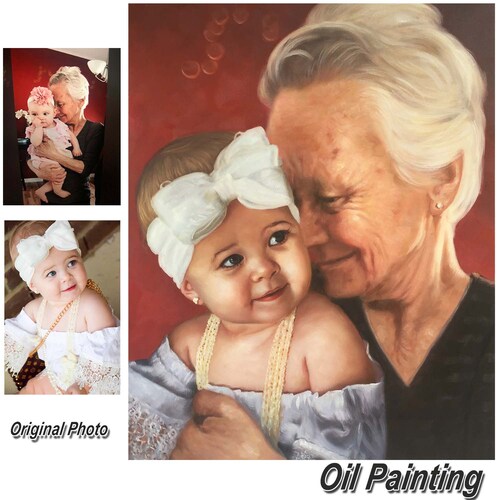 Family portrait drawing，Custom pictures to painting，Painting pictures，Handmade People Portrait，Character portrait，Custom portrait from shops photo