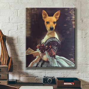 Custom Royal Pet Portrait: Renaissance Dog Oil Painting