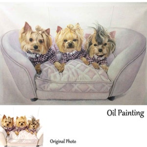 Custom Dog/Cat Portrait from Photo,Puppy Portrait, Pet Oil Painting, Hand Painted Pet Memorial painting,Commission portrait，Animal Painting