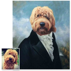 Custom Royal Pet Portrait: Renaissance Dog Oil Painting：Hand Painted Pet Painting