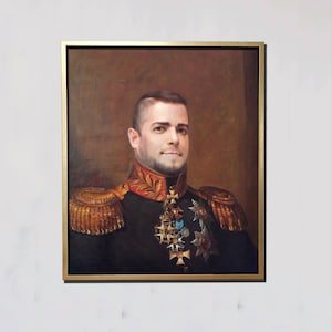 Portrait à l'huile classique personnalisé à partir d'une photo, mettez votre visage sur des peintures célèbres, portrait Renaissance de personnes commissionnées avec cadre flottant