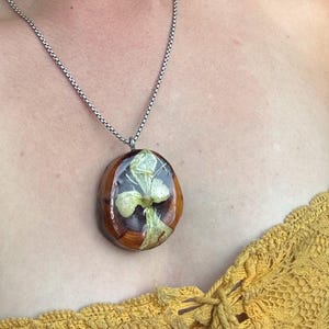 Real Pressed Yellow Flower Pendant