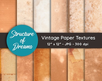 Vintage Papier Texturen - Digitales Papier Set - Textur Papier pack Hintergründe - Sofortiger Download