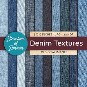 Denim Textures - digital paper set - texture paper pack backgrounds - Instant Download