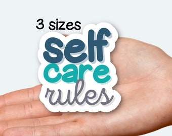 Self-care rules, pick me up gifts, vinyl stickers for water bottles mom, encouraging gift for women, small unique gifts for mom