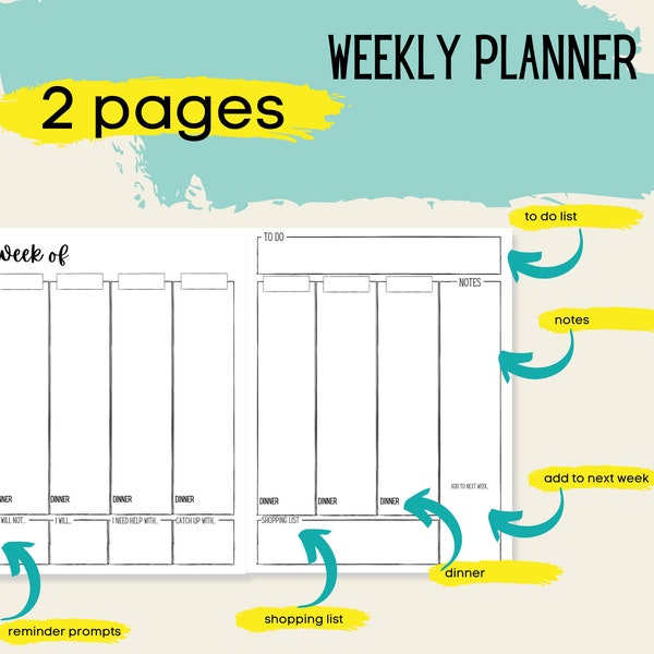 Weekly planner 2021 printable, minimalist planner, 2021 weekly planner, weekly planner 2021, weekly planner pdf, weekly to do