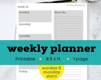 Busy mom planner printable, mom's planner printable, stay at home mom printable, stay at home mom planner printable, letter size weekly