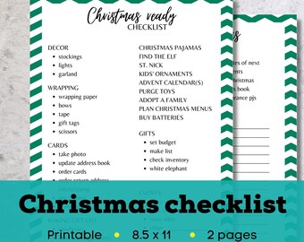 Printable Christmas checklist, Christmas planner printable, Christmas prep printable, printable holiday planner, holiday planner checklist
