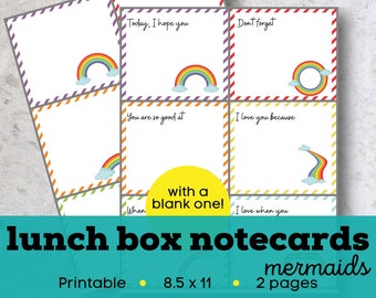 Printable lunch box notes for kids, lunch box cards, printable encouragement cards for kids, printable school notes