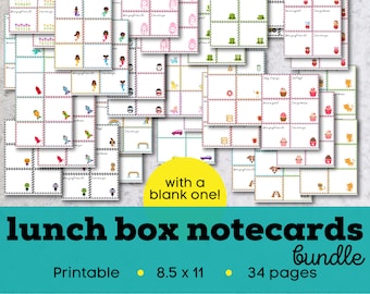 Lunch box cards, printable school notes, printable encouragement cards for kids, kids lunchbox notes printable