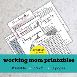 Pacchetto stampabile mamma che pompa che lavora, stampabili per l'allattamento al seno, stampabili per l'allattamento al seno, stampabili per l'estrazione, segno di estrazione in corso