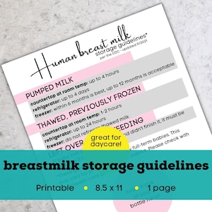 Breastmilk storage magnet DIY, pumped milk storage guidelines, breast milk storage download, printable breast milk storage guidelines